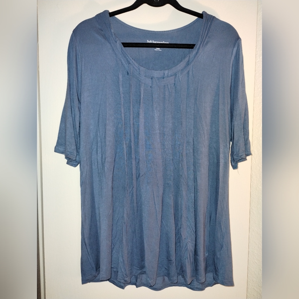 Soft Surroundings Blue Short Sleeve Shirt